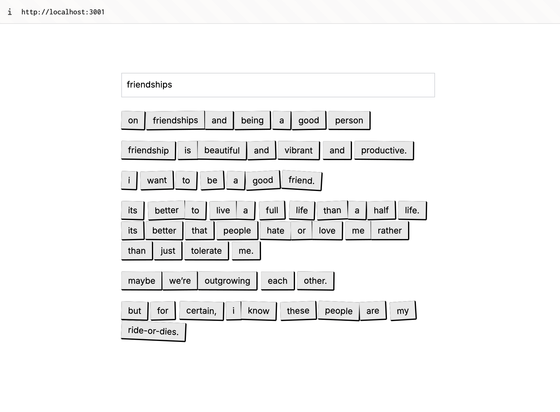 a [semantic search](https://github.com/cnnmon/magnets) for your diary
