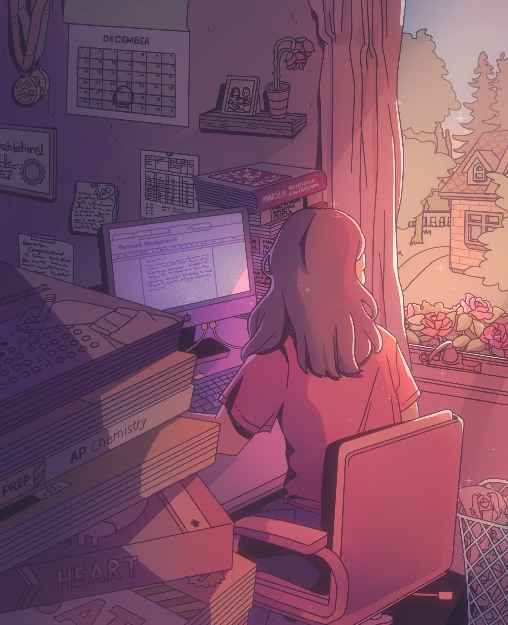 outside the window