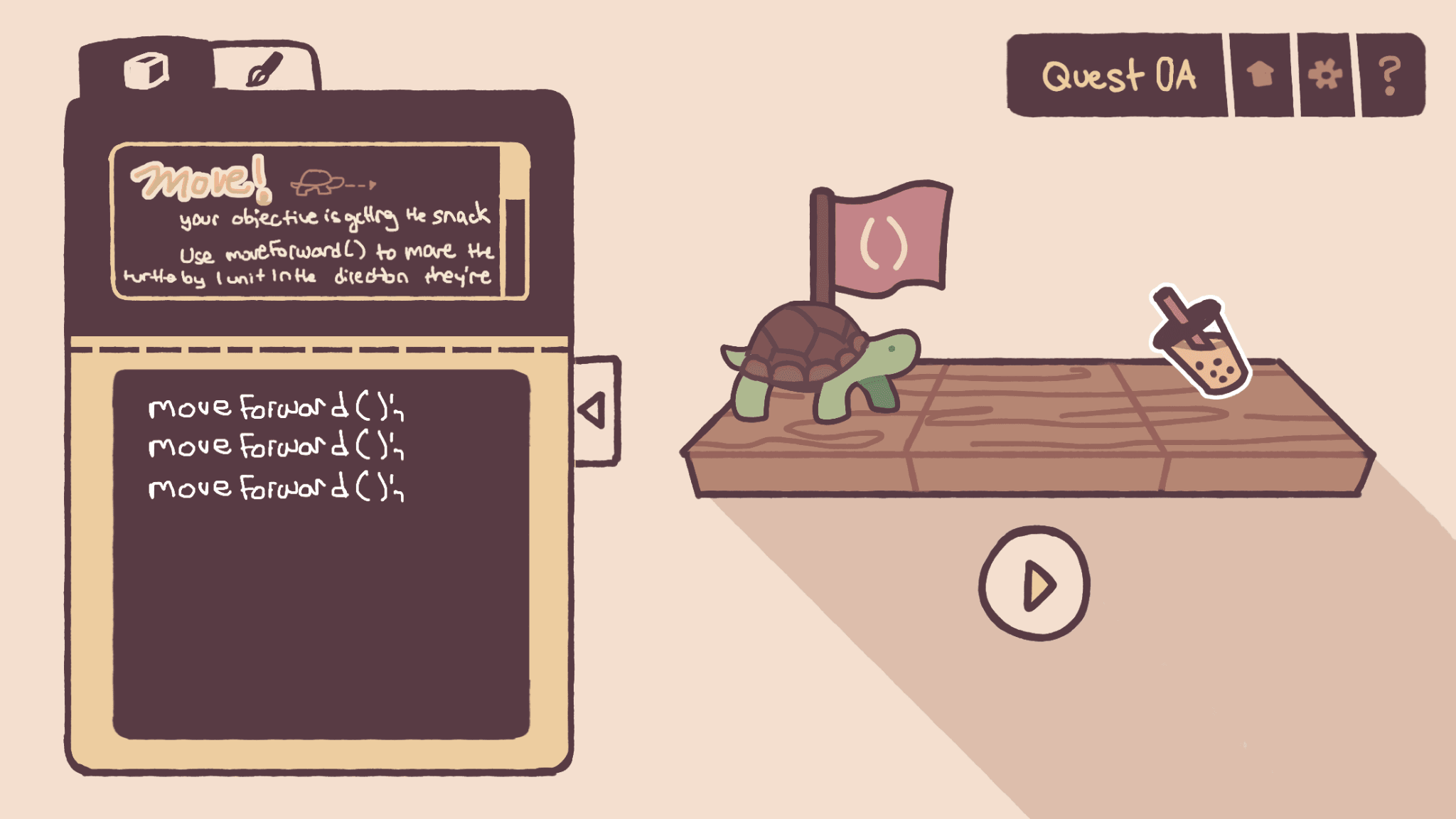 game concept inspired by [turtles](https://en.wikipedia.org/wiki/Turtle_graphics)